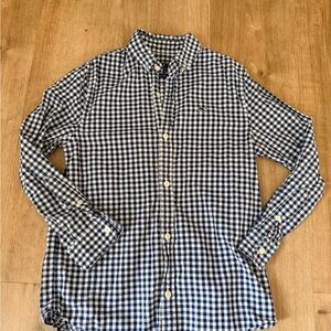 Vineyard Vines Navy and White Plaid Button Down Whale Shirt